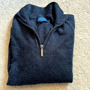 Fairlane Merino Wool Quarter Zip dark blue size L